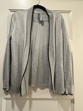 Light Gray Open Front Women's Cardigan Sweater